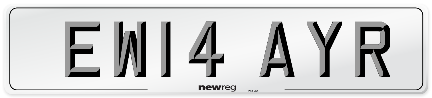 EW14 AYR Number Plate from New Reg